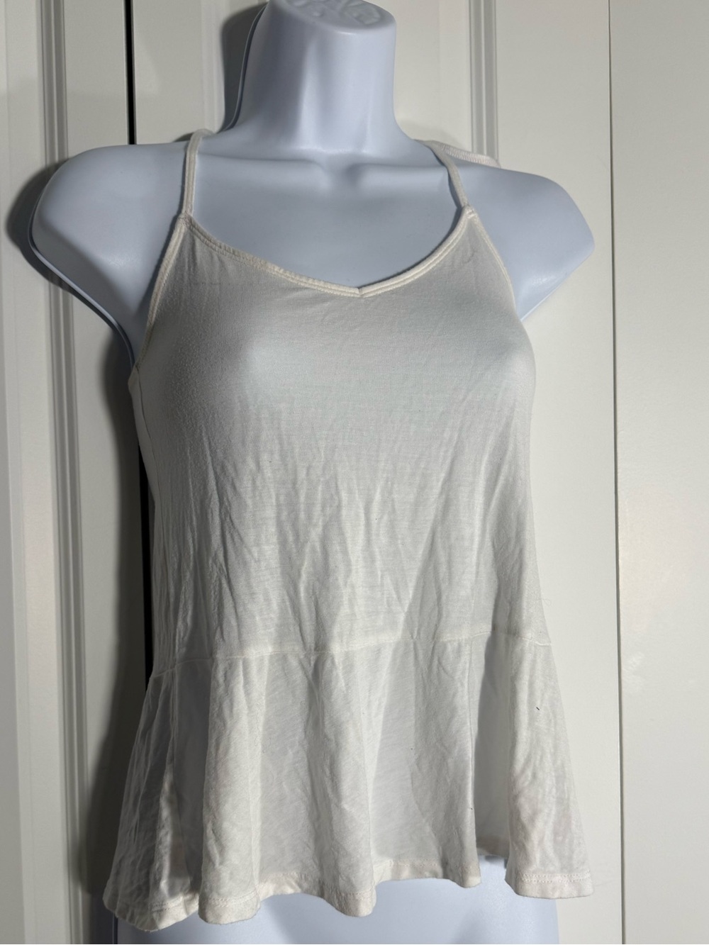 Hollister White Racerback Peplum Camisole